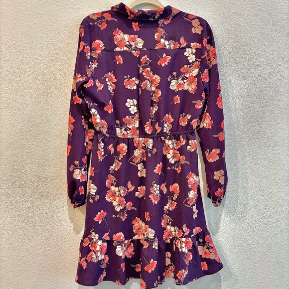 Skies Are Blue Floral Midi Dress• Navy and Red l Sz. M - Picture 8 of 12